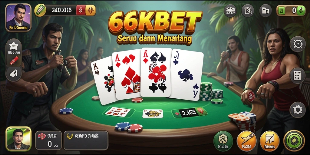Screenshot gameplay 66KBET yang menampilkan momen seru bermain Domino.