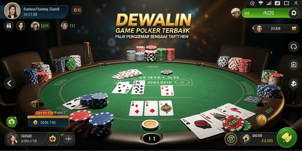 Tampilan gameplay yang mendebarkan dalam DEWALIN dengan fitur Poker yang seru.