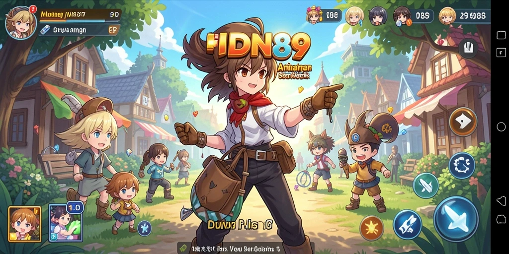 Screenshot utama IDN89 menampilkan karakter anime dalam aksi yang mendebarkan.