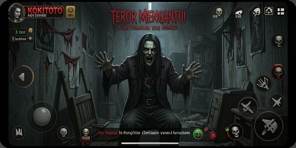 Gameplay <strong>KOKITOTO</strong> yang menegangkan dan penuh kengerian.