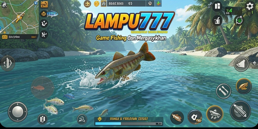 Screenshot gameplay LAMPU777 menampilkan aksi memancing yang seru.