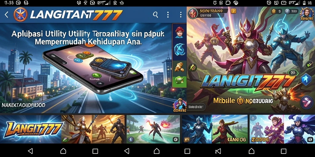 Tampilan antarmuka LANGIT777 yang mempermudah navigasi aplikasi Utility.