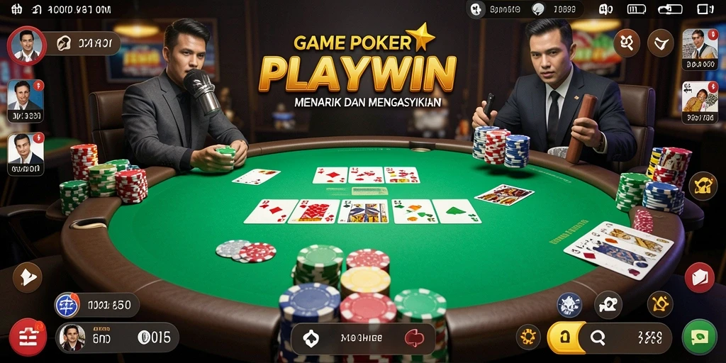 Tampilan gameplay seru dari permainan Poker di PLAYWIN.