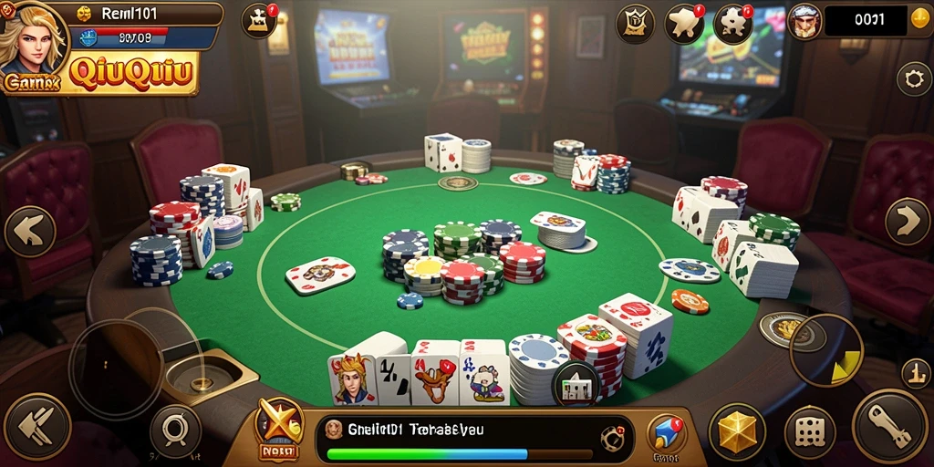 Screenshot utama REMI101 menampilkan gameplay seru QiuQiu.