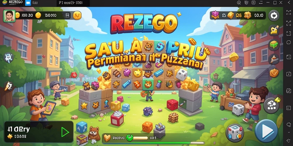 Tampilan screenshot gameplay menunjukkan berbagai tantangan puzzle yang menarik.