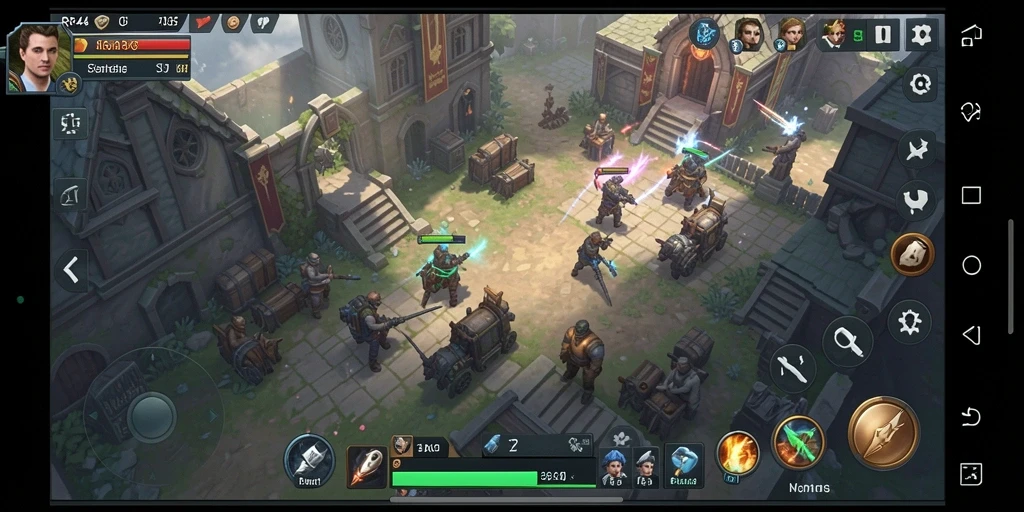 Tangkapan layar gameplay RR44 menampilkan pasukan dalam pertempuran strategis.