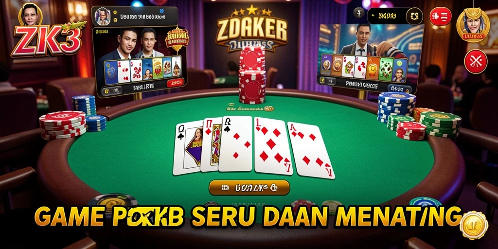 Tampilan gameplay poker yang mendebarkan di ZK3.